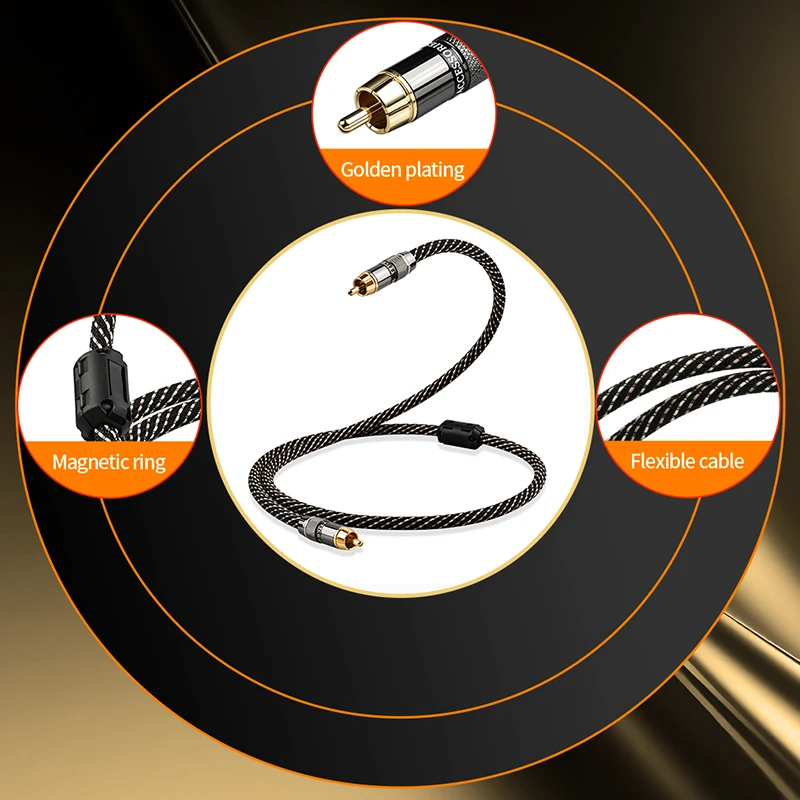 High-Fidelity RCA Coaxial Audio Cable for Enhanced Sound Quality