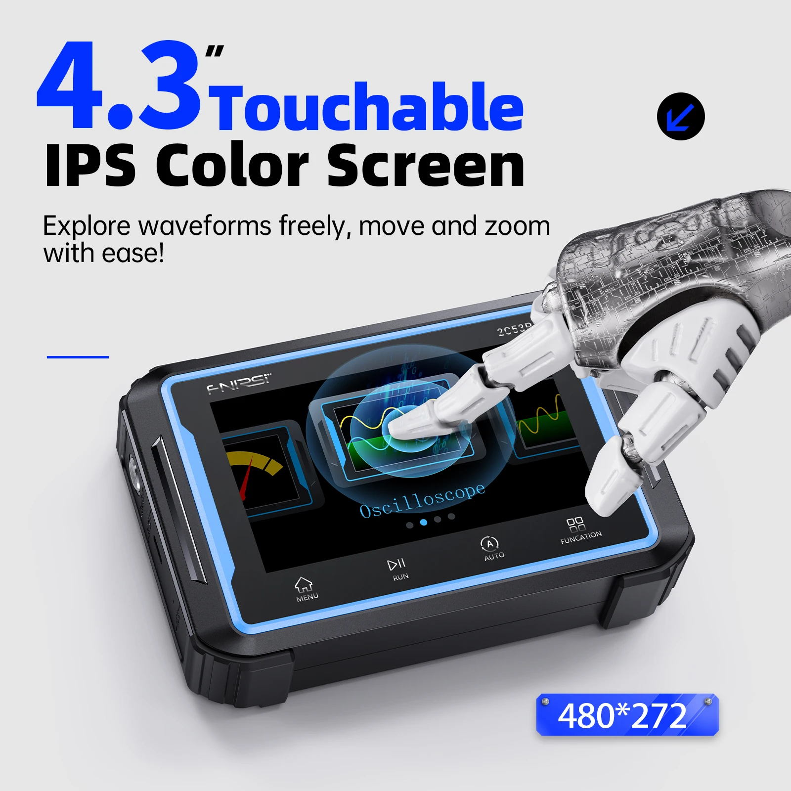 FNIRSI 2C53P Plus Upgraded 3 in1 Oscilloscope/Multimeter/DDS Signal Generator with Carrying Case Tablet Touch Screen Portable Di digital multimeter digital oscilloscope signal generator