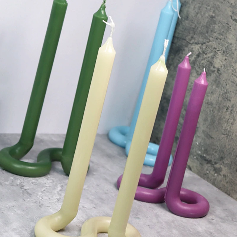 더블 지적 긴 막대 아크릴 양초 금형 DIY S 자형 기본 극 양초 만들기 도구 열기 및 닫기 PC 금형 홈 장식 선물