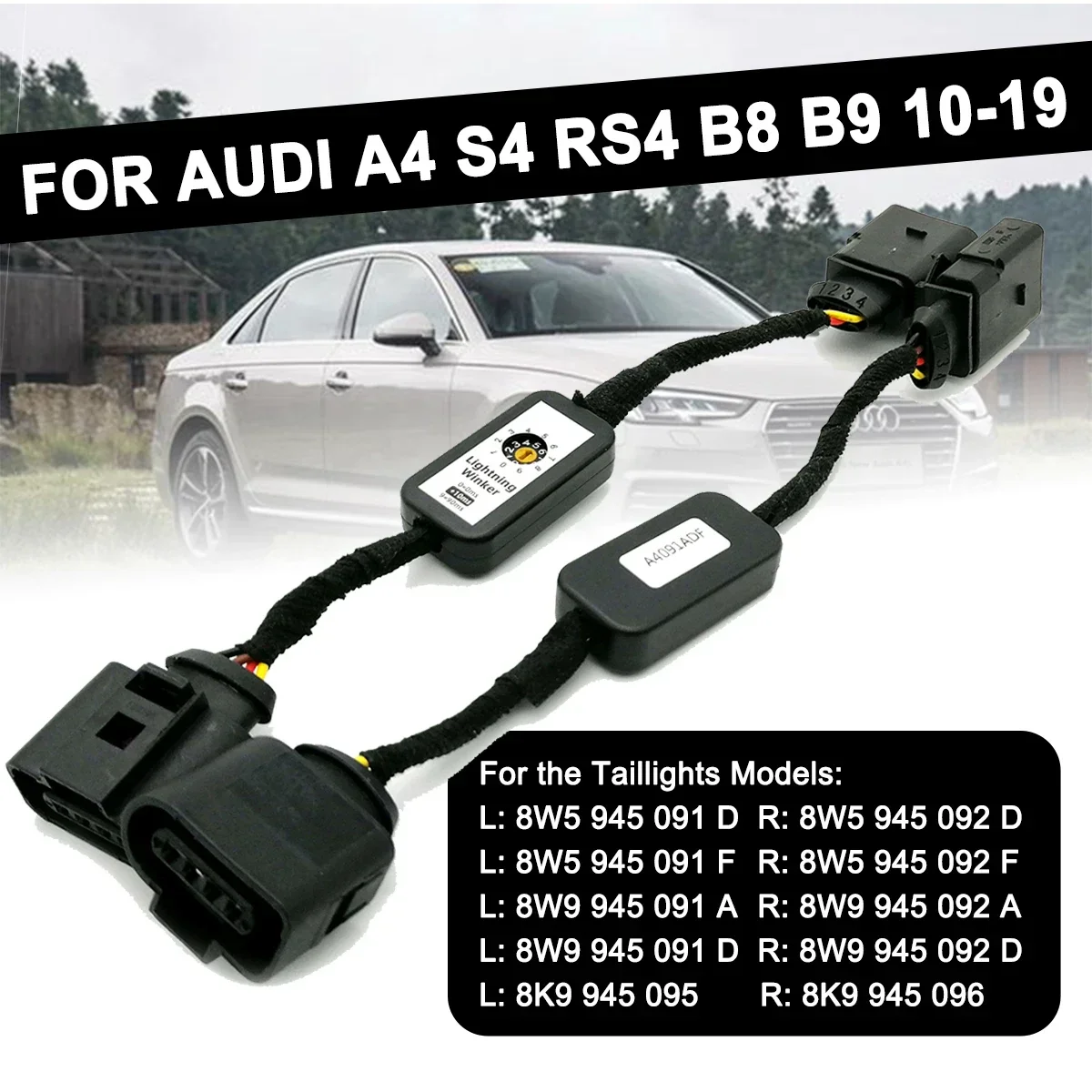 

LED Taillight Add-on Module Cable Dynamic Turn Signal Indicator For Audi A4 S4 RS4 B8 B9 2010 2011 2012 2013 2014 2015 2016-2019