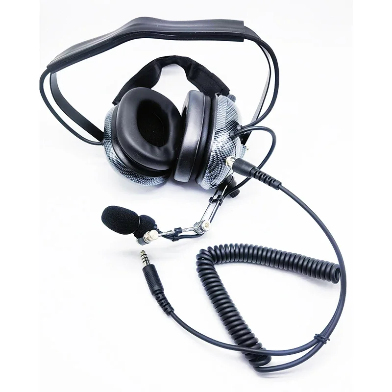 ‎h41-cf-carbon-fiber-aviation-helicopter-headphone-u174-pilot-headset-active-noise-cancelling-behind-the-head-for-racing-radio