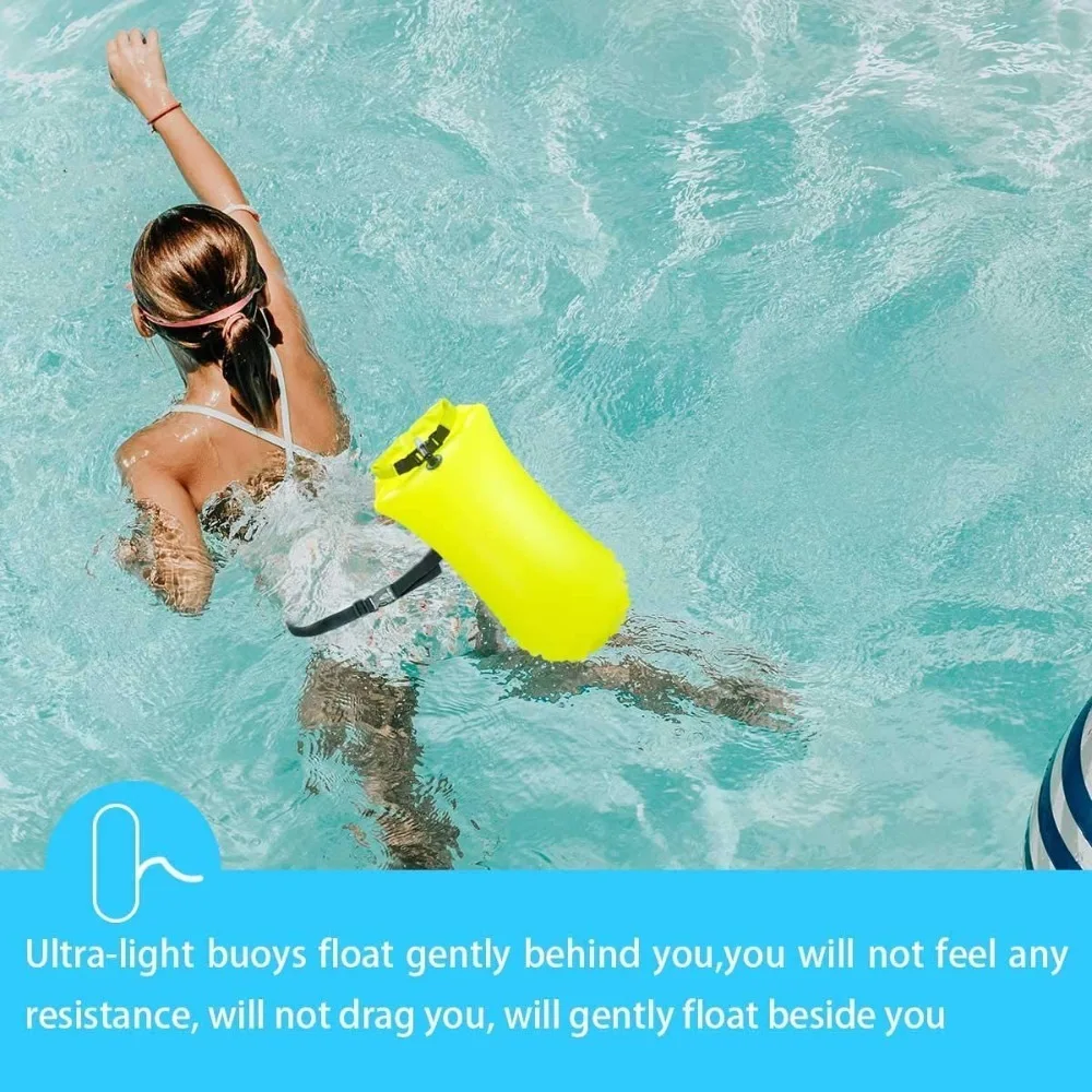 Swimming Inflatable Open Water Swim Buoy Air Dry Bag Device Buoy Tow Float Inflatable Swim Buoy