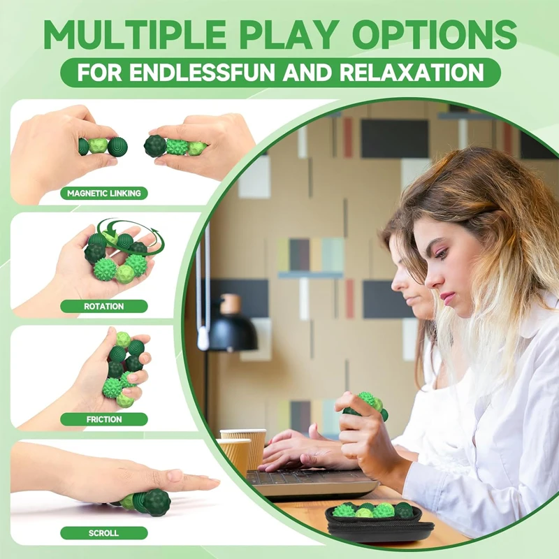 Silicone Magnetic Sensory Balls Fidget Toy Worry Balls Autism Calming Fidgeting Toy Kid Adults Anxiety Relief Stress Sensory