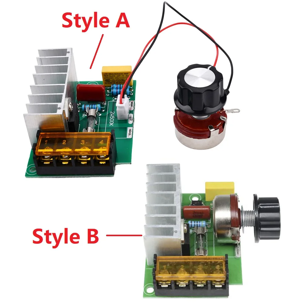 4000W 0-220V AC SCR Electric Voltage Regulator Dimmers Speed Regulating and Temperature Regulating Module Temperature Insurance voltage regulator