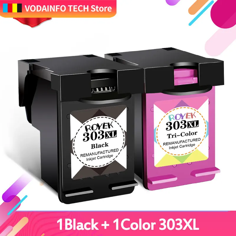 Royek Sostituzione 303Xl Cartuccia Di Inchiostro Compatibile Per Hp 303 Xl Hp303 Envy 6220 6230 6232 6234 7130 7134 7830 7855 Stampante