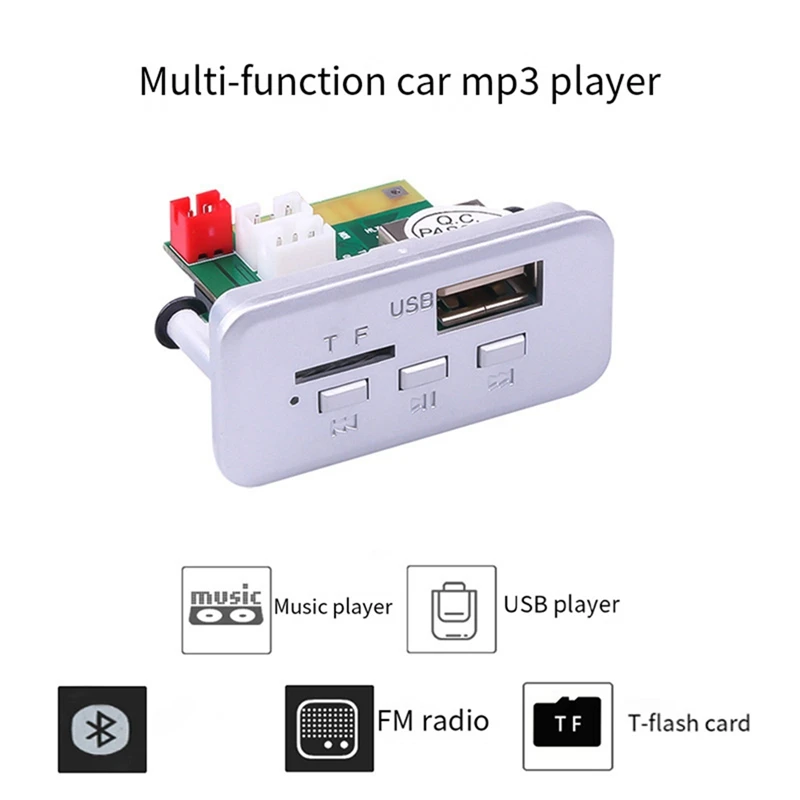 Bluetooth 5.0 MP3 WMA APE Decoding Board Car Audio USB TF FM Radio Handsfree Module MP3 Player For Speaker Easy Install 5V
