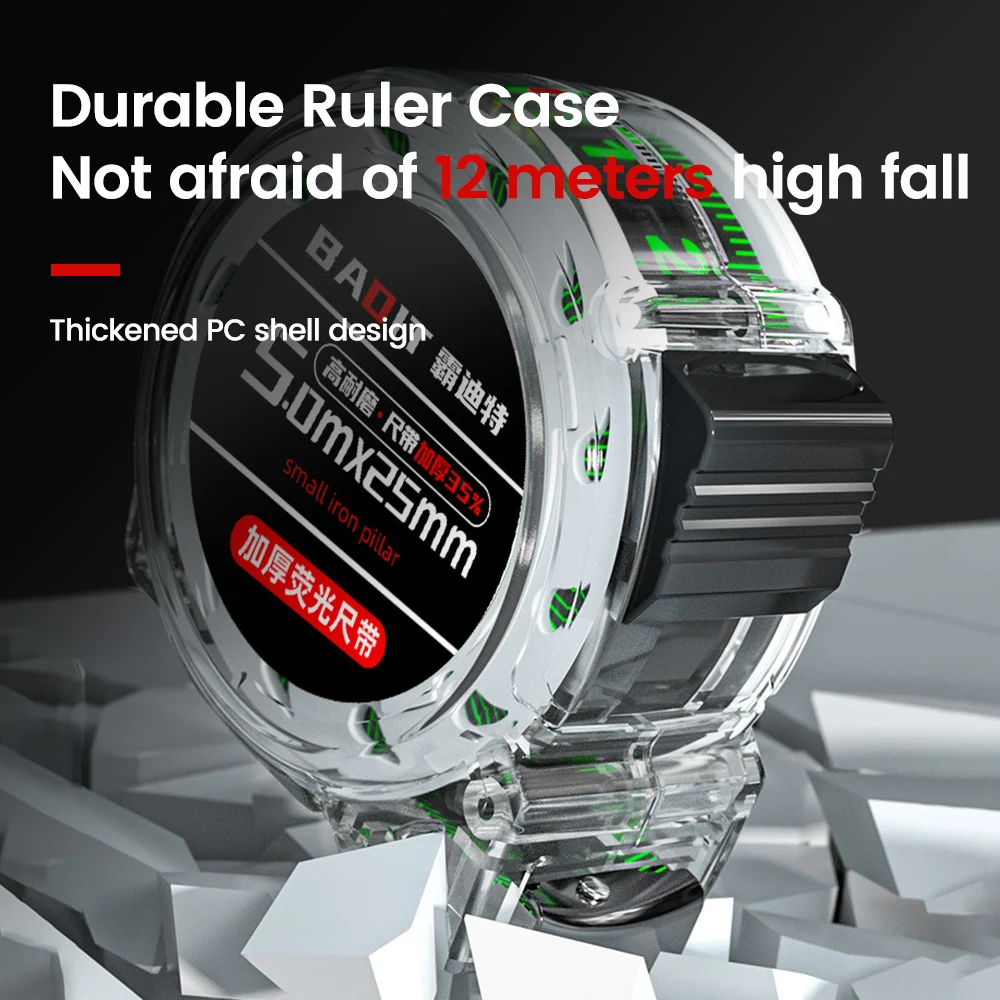 Tape Measure Self locking Steel Fluorescent High precision Thickened Wear-resistant Fall resistant