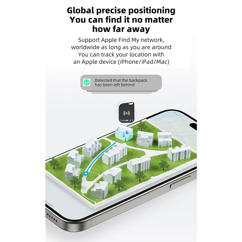 Wireless Charging Smart Tag Wallet Tracker Waterproof Works for Apple Find My Ultra Thin Tracker for Effortless Wallet Tracking