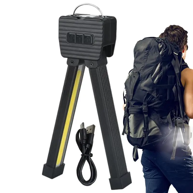 Waterproof Led Flashlight Gym Lamp Light Posing With Magnet Rechargeable Flashlight With Hook 7-grade Dimming 180Degree foldable