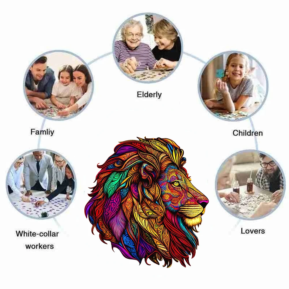 Wooden Jigsaw Puzzles Wooden Puzzle Toys Educational Puzzles Animals Wooden Puzzles Lion