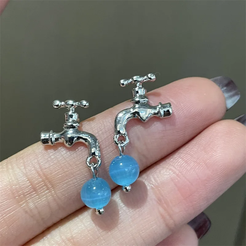 面白い蛇口のイヤリング,かわいい,水滴の形,クリエイティブな