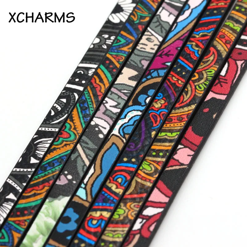 

5mm Flat PU Leather Cord Retro Ethnic Style Bohemia Rope Jewelry Findings Accessories Jewelry Making Materials For Bracelets