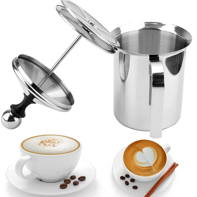 Montalatte manuale in acciaio inox Cappuccino latte crema schiuma schiuma  caffè schiuma cucina applicazione 400 ml 800ml - AliExpress