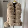 Women Faux Fur Knit Sweater cardigan Spring Autumn elegant Knitted sweater with faux fox fur collar Ladies Fashion Coat fur coat 1