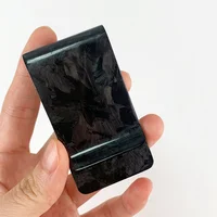High Quality Black Real Forged Carbon Fiber Money Clip RIFD Slim Card Holder Wallet for Men Women 2