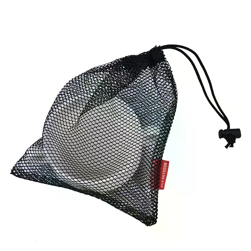 Nylon Mesh Drawstring Storage Bag - For Cutlery Bottle Pot Pan Kettle Breathable Organizer Bag Travel Camping Kitchen Supplies
