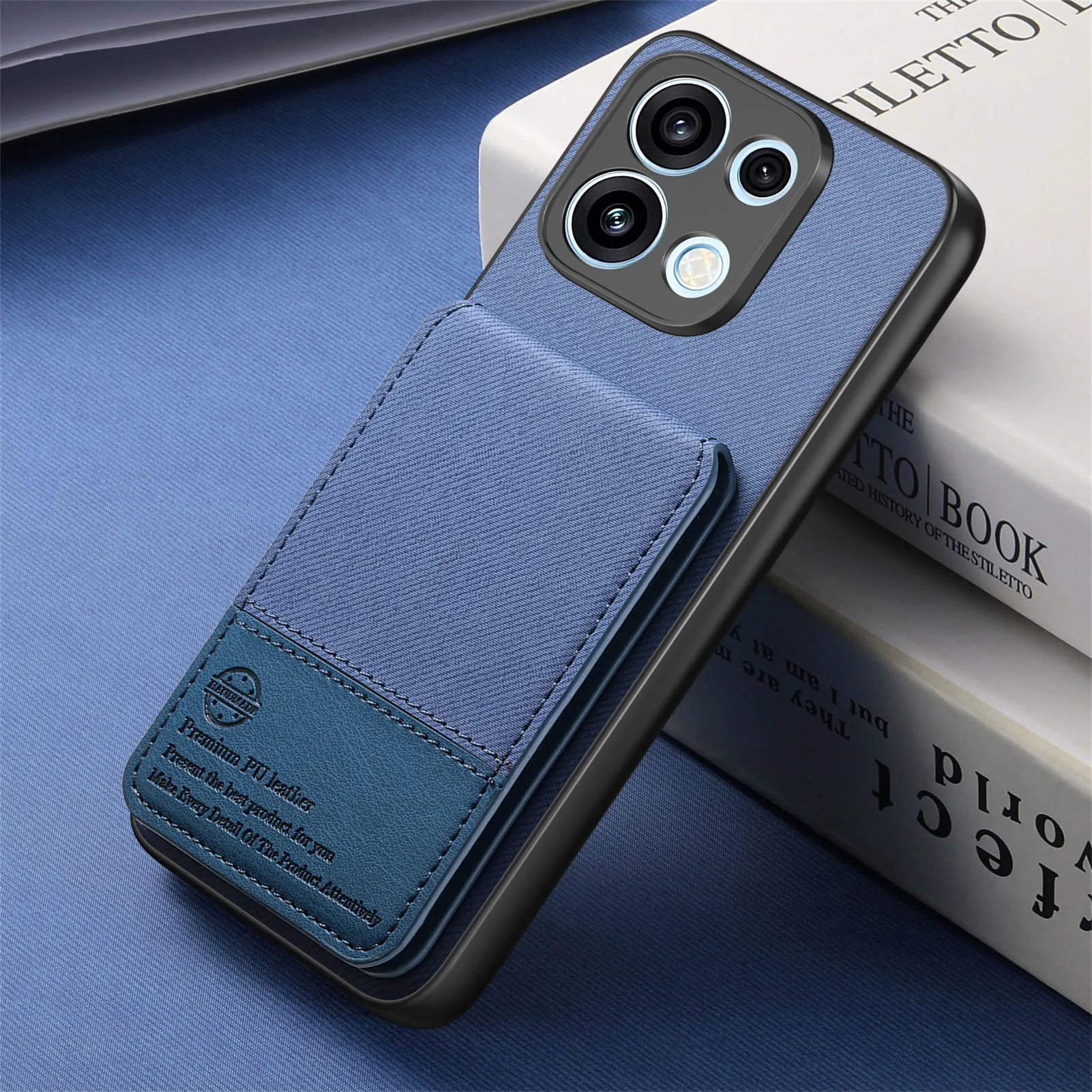 Leather Card Holder Case with Magnetic Phone Holder