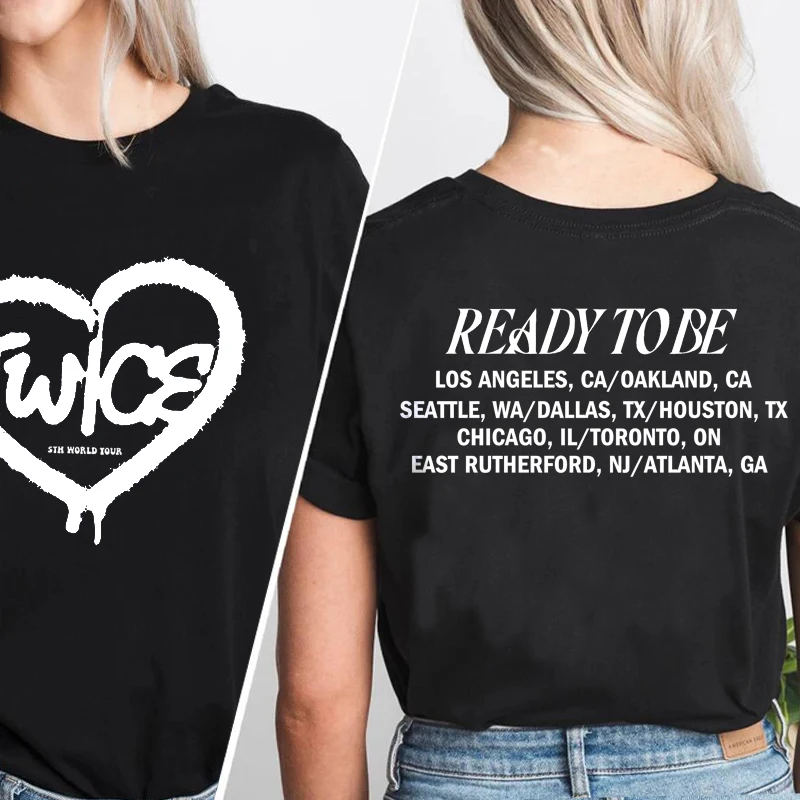 TWICE 5th World Tour READY TO BE US Heart T-shirt