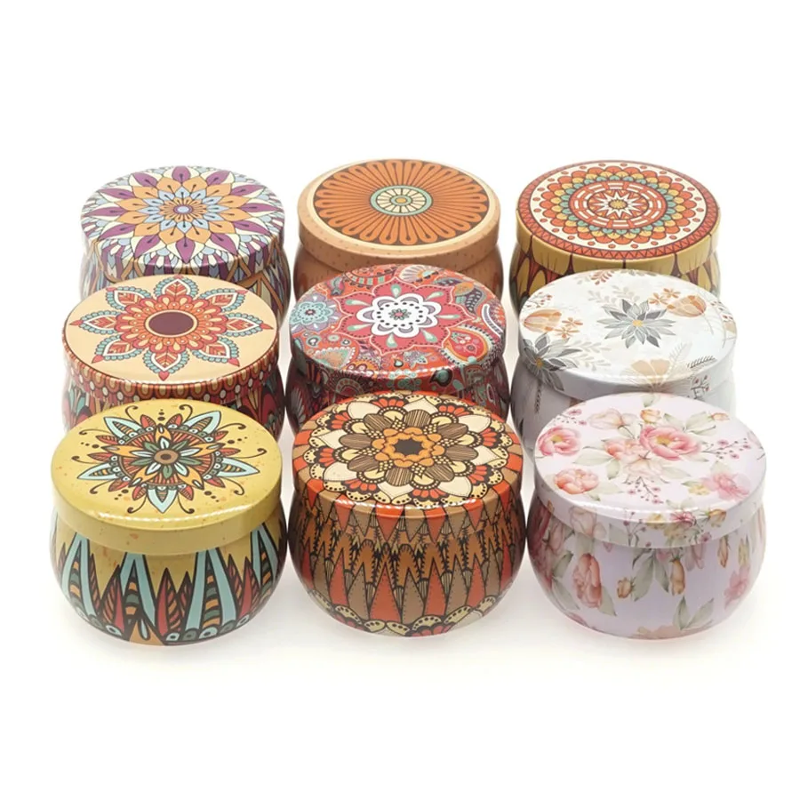 12pcs Aromatherapy Christmas Metal Tin Jars Coffee Tea Spice Candy Jewelry Storage Case Candle Making Containers Box