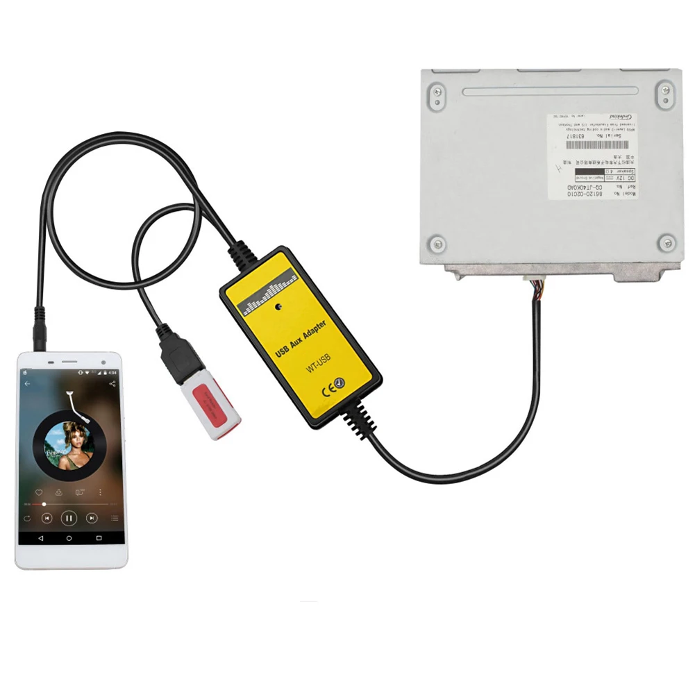 

Car Adapter 20HZ-20KHZ AUX Adapter Car Accessories Easy To Install Non-destructive Smart Design Car Spare Parts