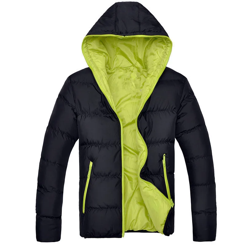 Men's Winter Thick Velvet Windproof Down Coat High Quality Warm Hooded Jacket