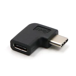 Right Angle USB - C Male to Female Adapter Converter (Black)