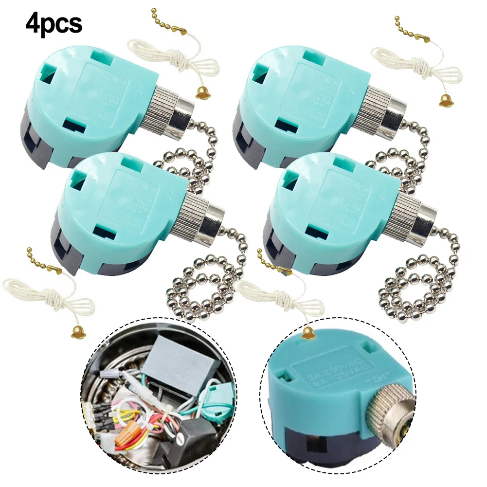 4Pcs Fan Pull Switch ZE-268S2 3 Speed 4 Wire Switches For Hunter Harbor Breeze Hampton Bay Fan For KTE 308A E87438 3089T single control wall switch