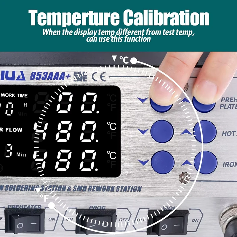 Soldering Station 1200W 3 In 1 Hot Air Gun Soldering Iron Preheating Desoldering Station Rework Welding Repair Tool YIHUA 853AAA hot air gun,soldering station,soldering tool,desoldering station