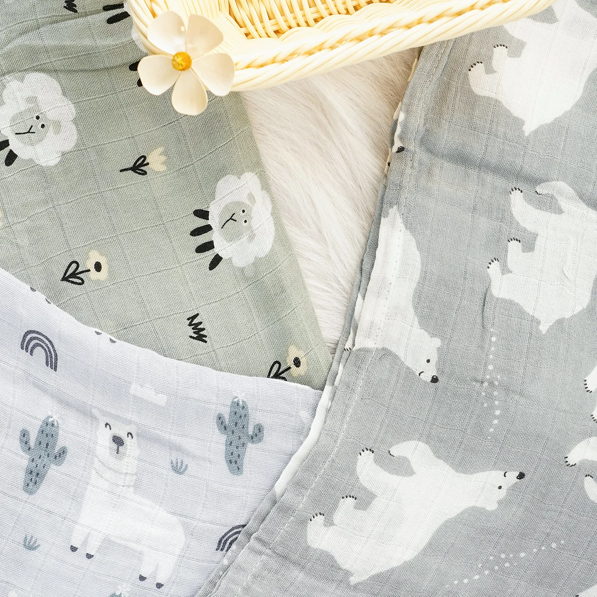 Kangobaby #My Soft Life# 3pcs Set Bamboo Cotton Baby Muslin Swaddle Blanket Newborn Bath Towel Infant Wrap 3