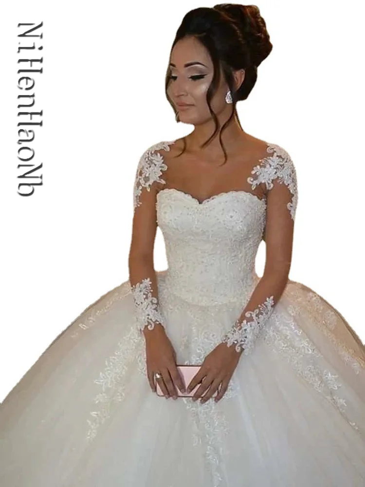 

Vestidos De Noiva 2023 Custom Made Long Sleeves Wedding Dresses Ball Gowns Robe De Mariage Beautiful Dress Bridal Gowns