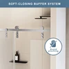 48 in. W X 76 in. H Frameless Shower Door Single Sliding Shower Door  5/16" (8mm) Clear Tempered Glass Shower Door with Exp 4