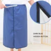 Adult Urine Skirt Fully Open Design Dark Blue Wearable Adjust Waist Diaper Skirt Cotton Cloth Button for Children for Elderly 2