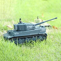 1/72 RTR RC Tank German Tiger Battle Tank Turret 360°Rotation Mini Painted and Assembled Shooting Sound Toy Model for Kids 2