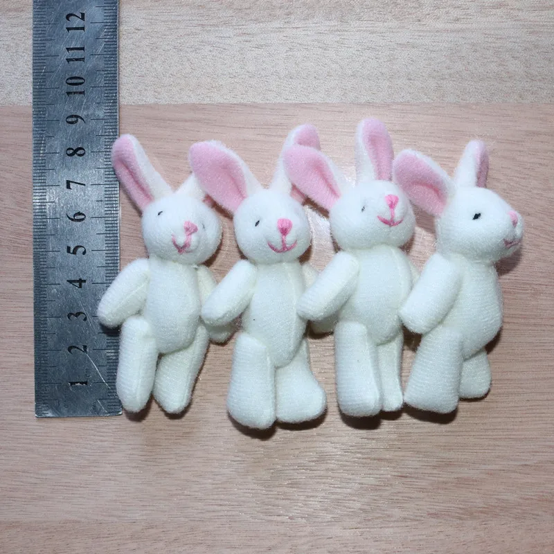 10PCS Mini 6CM Joint Rabbit Little Plush Stuffed TOY DOLL , Garment & Hair Accessories Decor Plush Toys Dolls