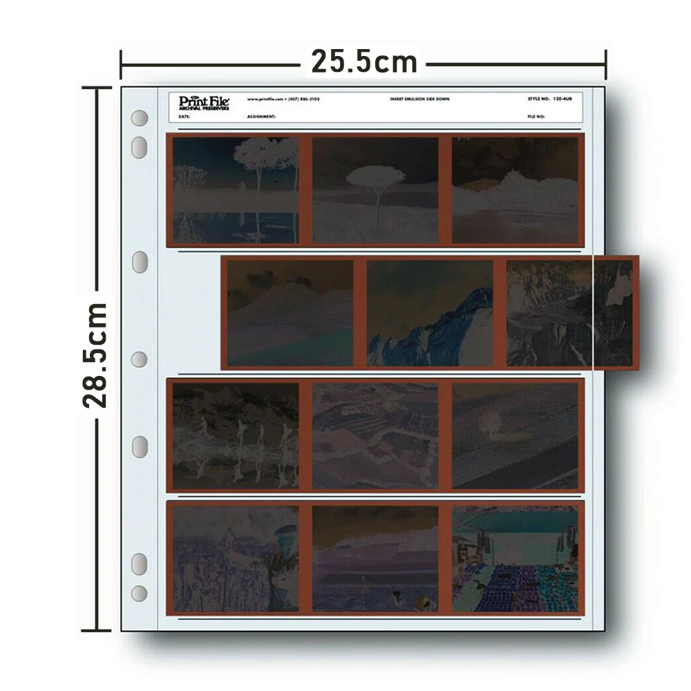 120mm Negatives Film Preservers Pages 120mm Film Slide Acid-free Storage Bags Standard Binder Pages PrintFile