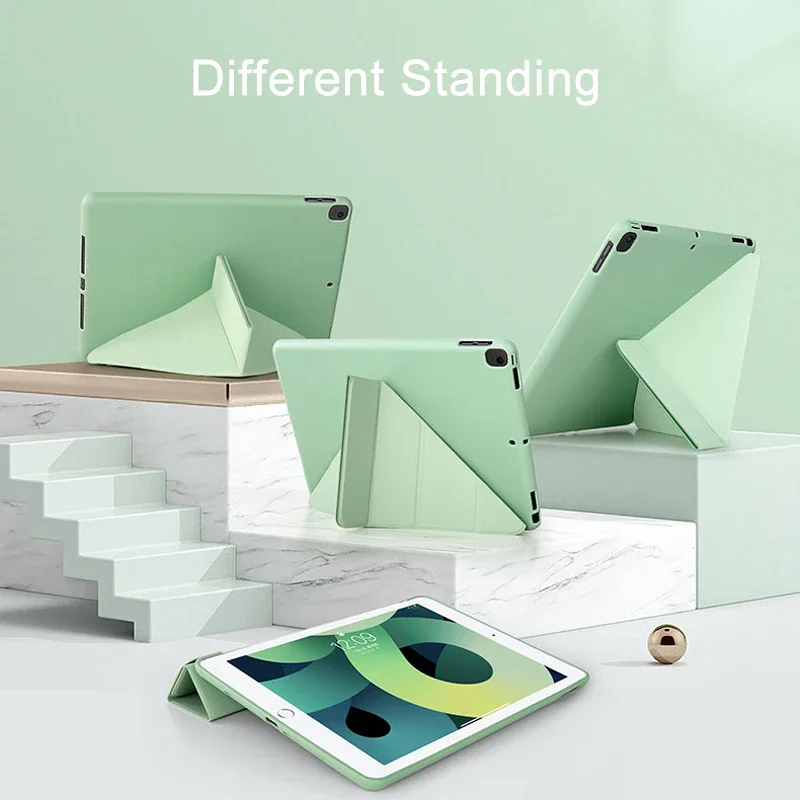 Premium Leather Flip Cover Case with Stand and Auto Sleep/Wake Function - Shockproof Protection