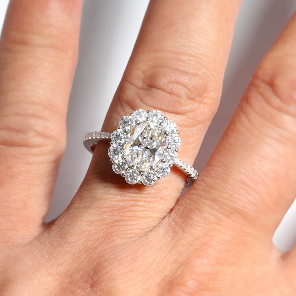 COSYA 럭셔리 타원형 컷 Moissanite 반지 목걸이 팔찌 세트 여성용 100% S 웨딩 신부 보석 고급 보석 선물
