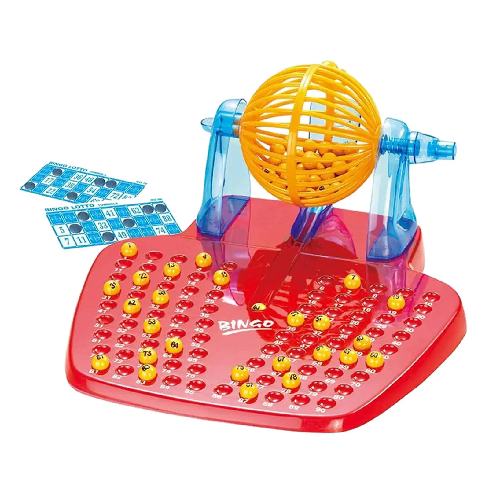 Traditional Bingo Game Reusable Professional 48 Mixed Cards 90 Numbers Lucky Ball Machine for Birthday Party Holiday Home Group