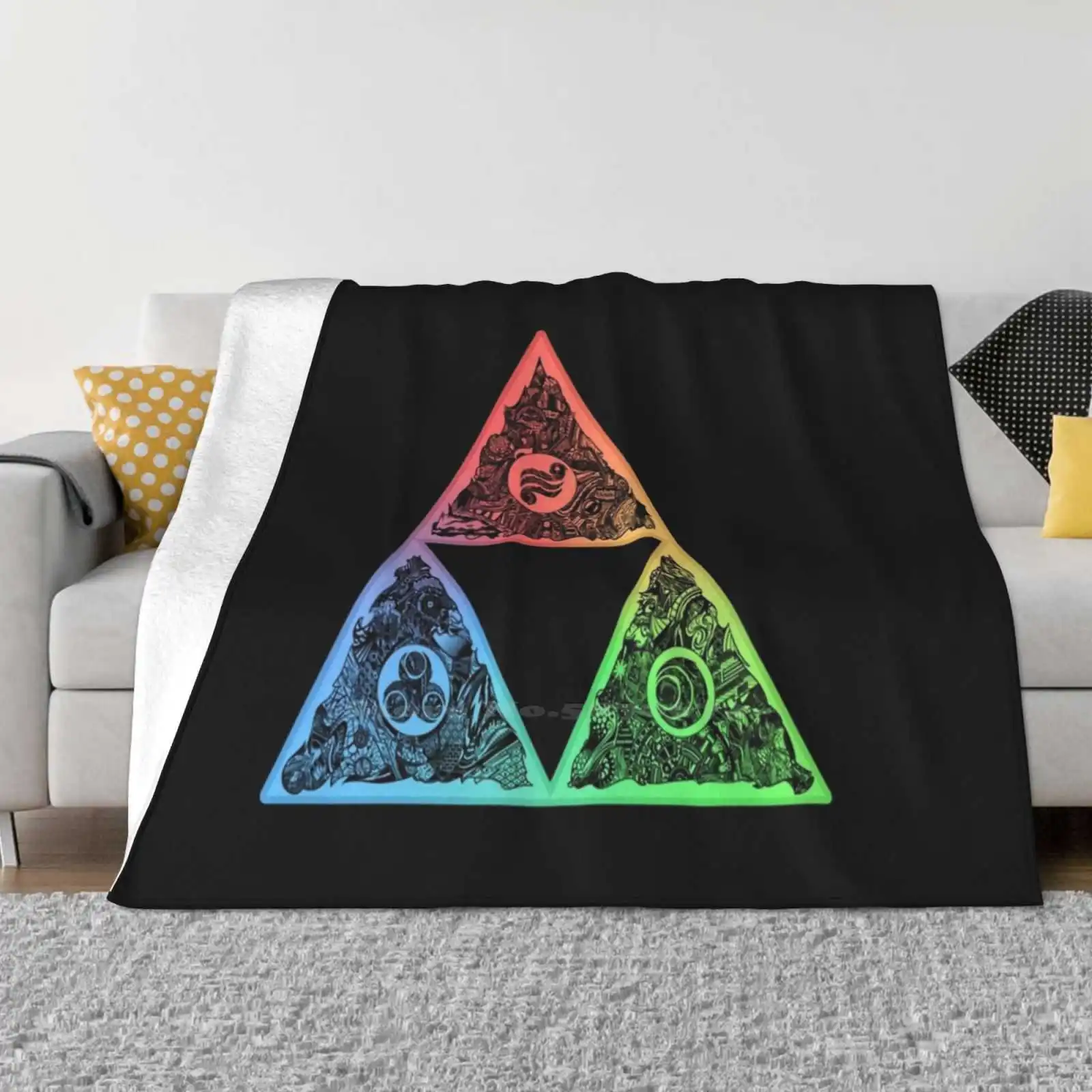 Triforce Of Puzzle-Clean Divano Letto Confortevole Di Alta Qualità Soft Coperta Link Legend Triforce Wisdom Course Power Rainbow Nayru