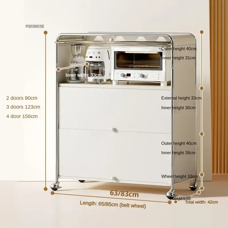 Nordic Minimalist Kitchen Cabinets Small Apartment Storage Cabinet Home Multi-layer Microwave Oven Kitchenware Kitchen Cabinet 6