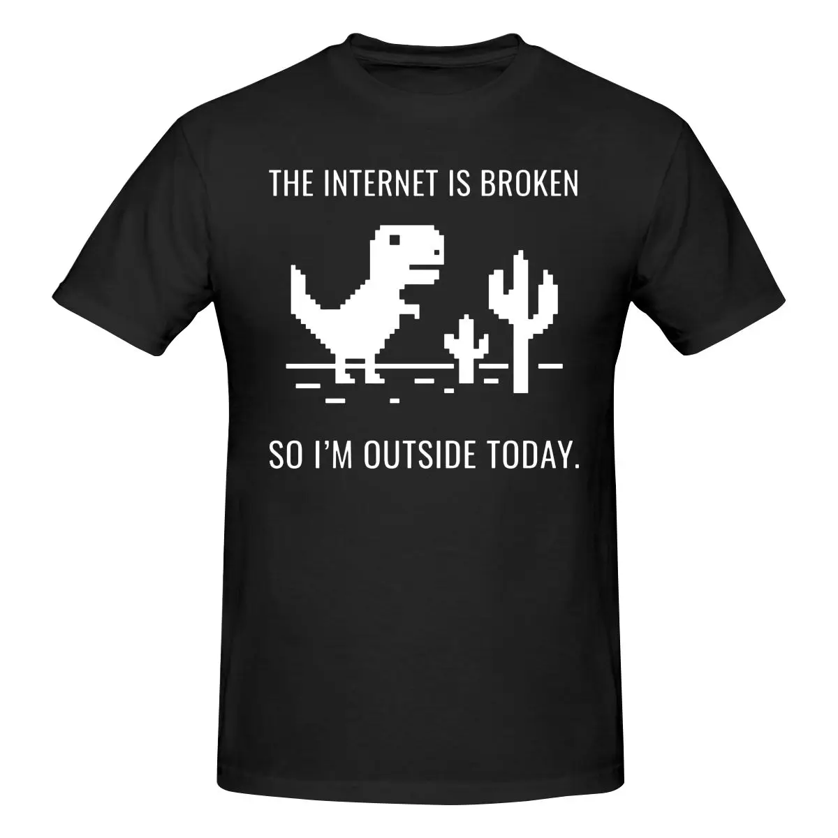 

Dinosaur Internet Is Broken Developer Coder Programmer T Shirt Cotton Short Sleeve Custom T Shirt Homme