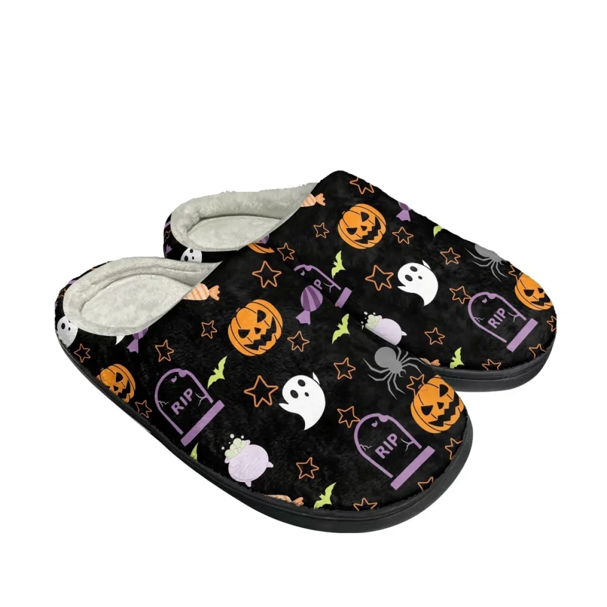 Holloween Design Ladies Non-slip Home Slippers Bedroom Couple Cozy Cotton Slipper Casual Winter Warm Flats Footwear Drop Ship