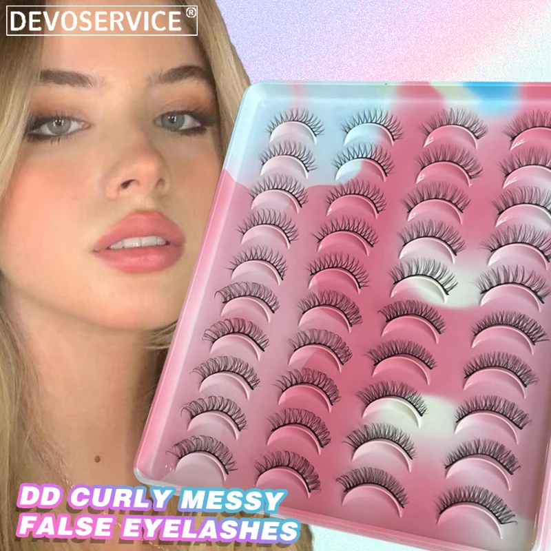 

Lashes 20 Pairs Combination Russian Strip Eyelashes Fluffy DD Curly Natural False Eyelashes Mink Eye Lashes Makeup Faux Cils