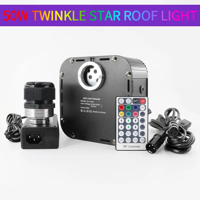 50W Twinkle Star Ry Sky Light Sorgente Luminosa In Fibra Ottica Con Controllo Dmx512 Telecomando Rf Decorazione A Soffitto A Stella