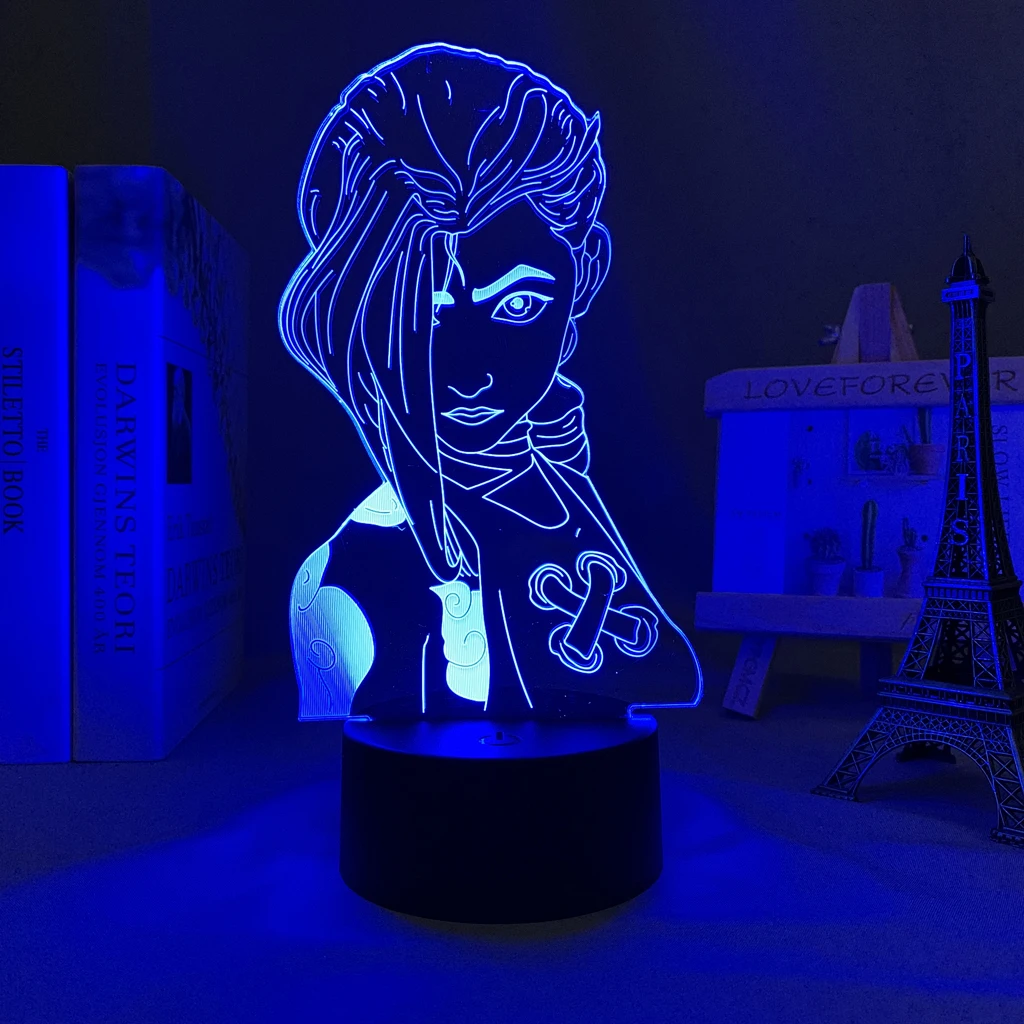 

3D Night Light League of Legends Jinx Game for Bedroom Decor Cute Birthday Colorful Gift LED Lamp Manga Kid Present Dropshipping