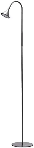 

Minimalist Floor Lamp, 58" Height with Weighted Base, Adjustable Gooseneck, Flicker Free, Eco-Friendly, Foot Switch Gray Led lig