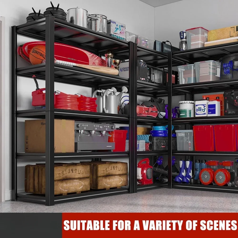 Garage Shelving 2000LBS Heavy Duty Storage Shelves Adjustable 5 Tier Metal Shelves for Storage , 32"W x 16.5"D x 63"H 6