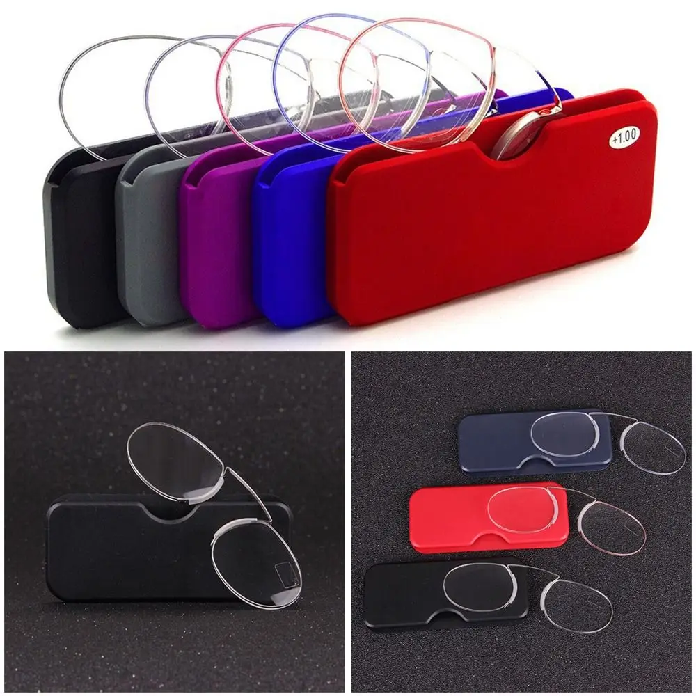 Rimless Nose Clip On Reading Glasses Mini Portable Legless Lazy Glasses Men Women Presbyopic Magnifying +1.0-+3.5 reading glasses