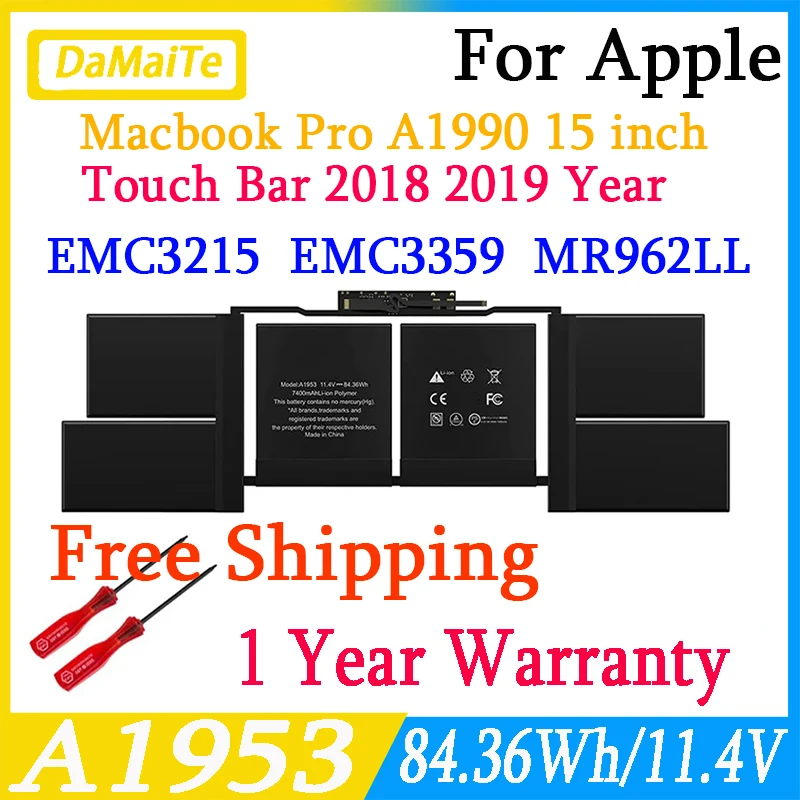 Damaite-bateria para Apple Macbook Pro Retina A1990 15 Touch Bar Meados de 20232023 Emc3215 Emc3359 Mr962ll Laptop 58.6wh
