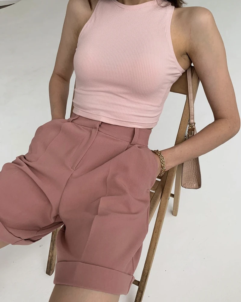 Blessyuki Summer season Excessive Waist Shorts Pants Ladies 2022 New Informal Unfastened Elegant Workplace Pants Feminine Korean Stable Delicate Straight Pant 53 S2a4131a57a4a45b4bbe8c035c10a8a2fp